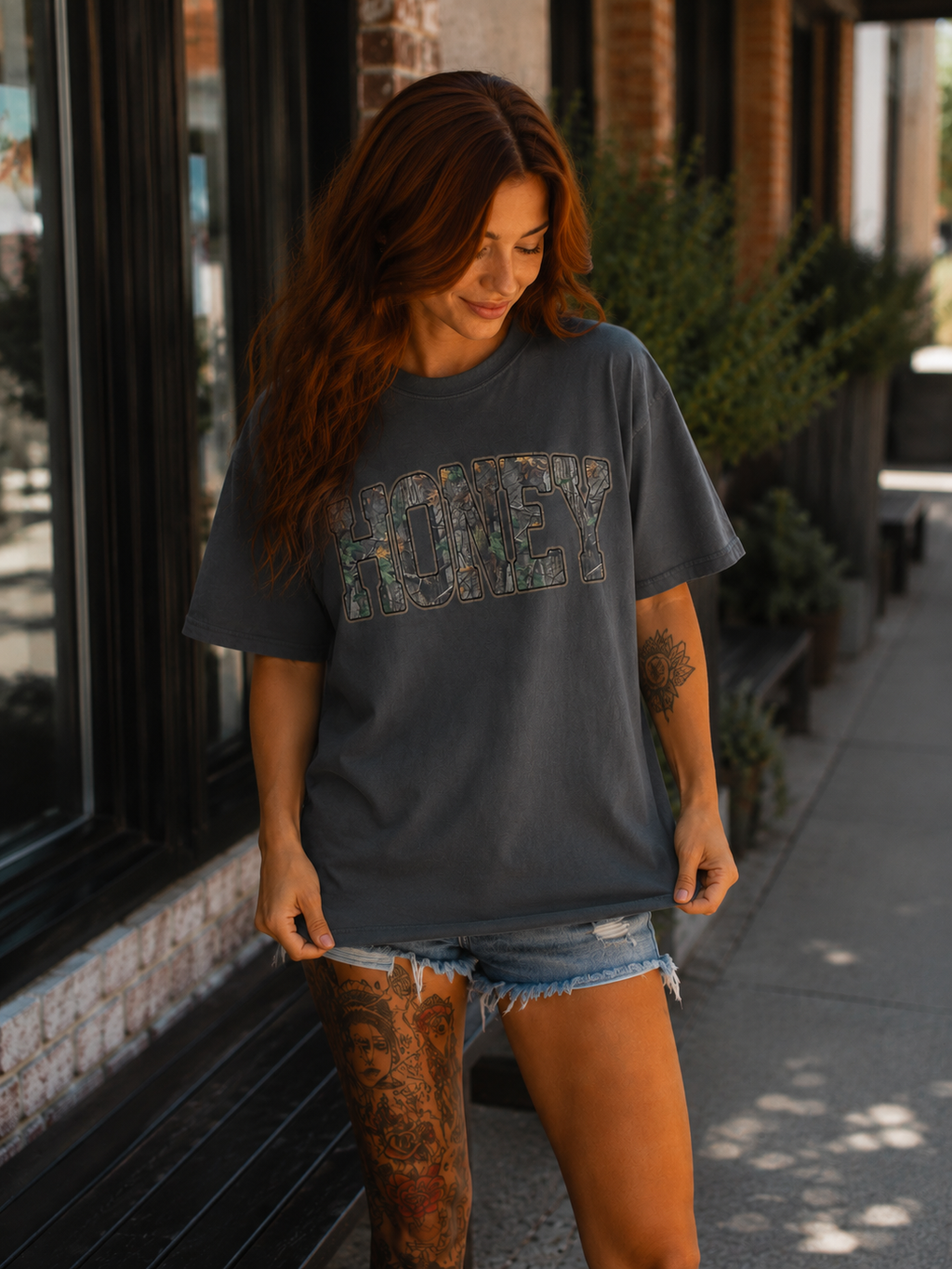 camo honey graphic tee